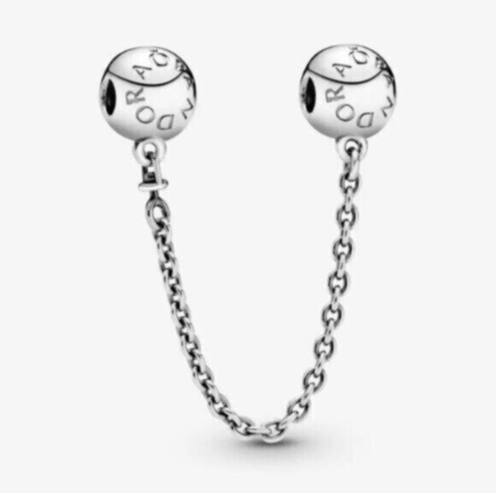 Authentic Pandora Charm Bundle 💜 Safety Chain + Silver Charms | Bracelet Add-Ons - Picture 2 of 7